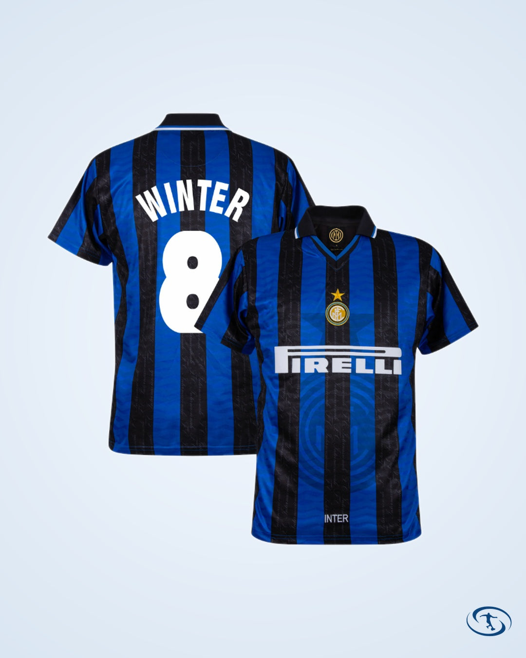 Inter Milan Home Retro Player Number Shirt 1997-1998 (Retro Flock Printing) - Men's