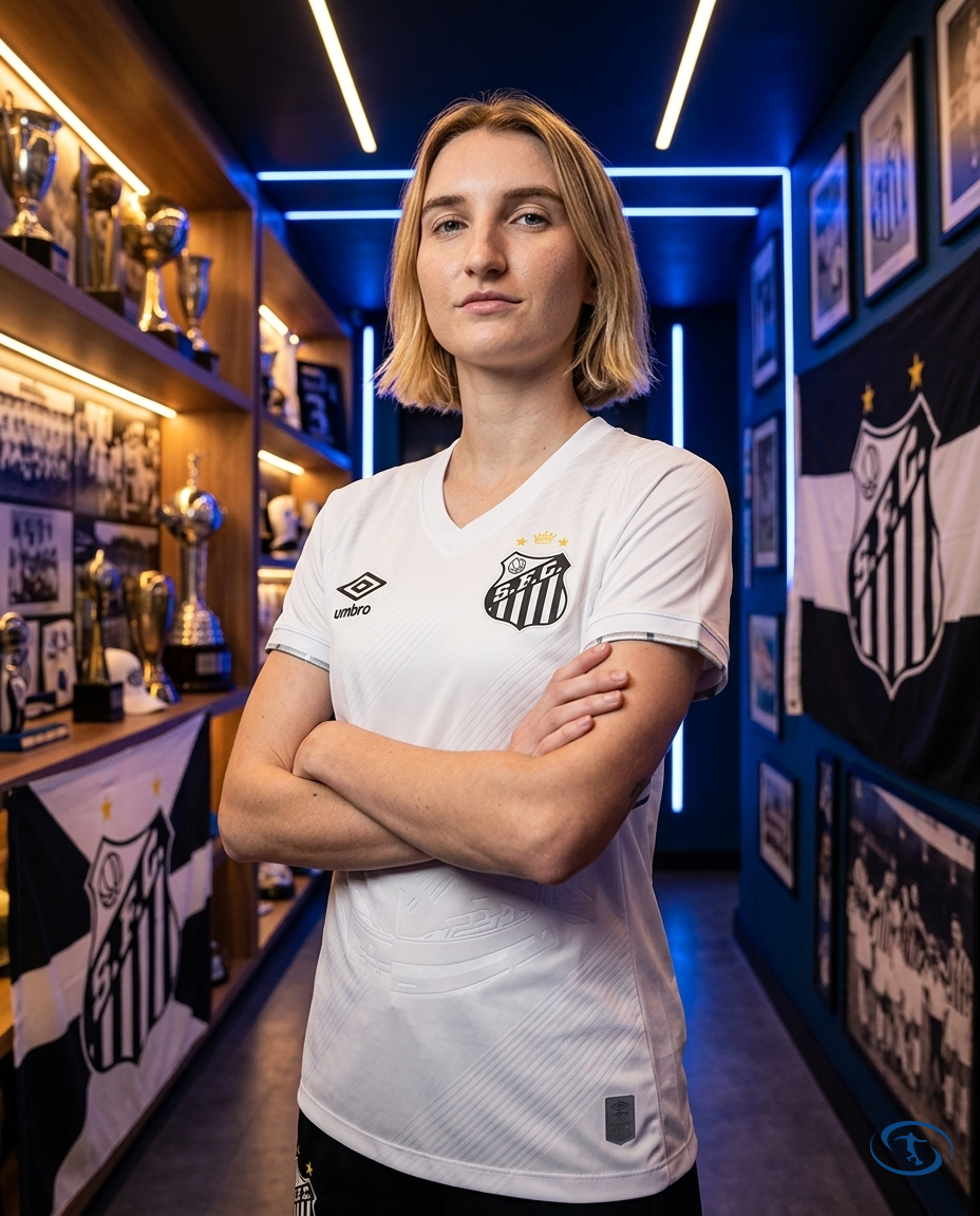 Santos Jersey Home 2025/26 - Umbro Women's - White - Side View | Sant Sport