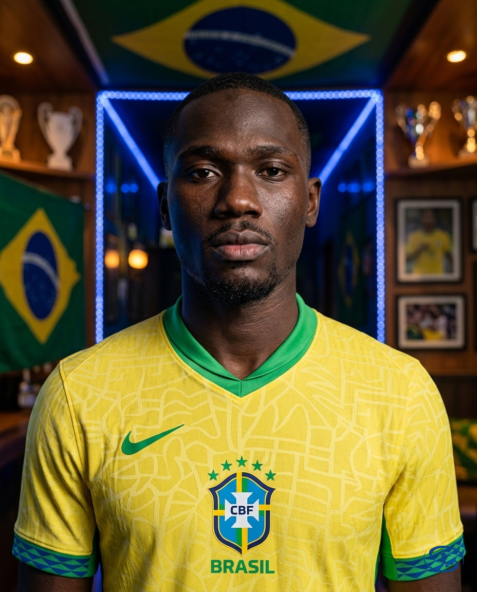 Camisa Brasil Versão Jogador Home 24/25 - Torcedor Nike Masculino - Amarelo - Badge Close-Up | Sant Sport
