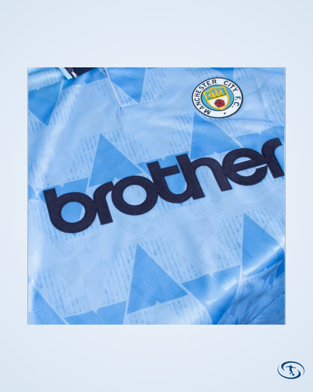 Score Draw Man City Home No.9 Retro Shirt 1989 (Retro Flock Printing) - Men's