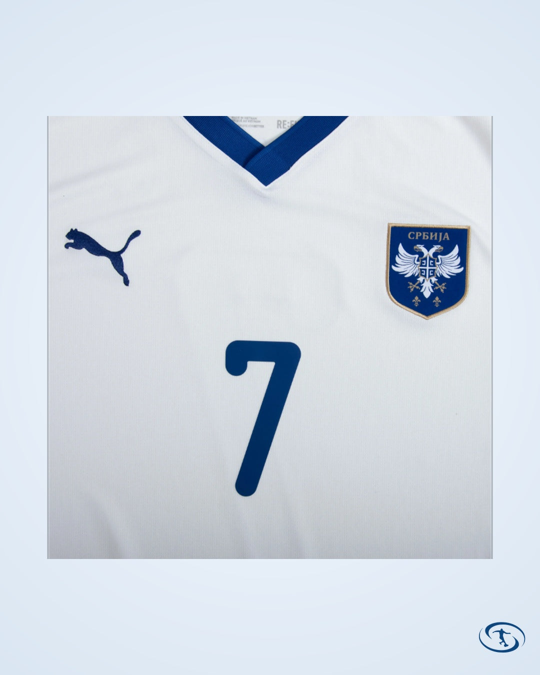 Serbia Away Vlahović 7 Shirt 2024-2025 (Official Printing) - Men's