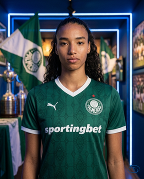 Palmeiras Jersey Home 2025/26 - Women's Puma - Green - Badge Close-Up | Sant Sport