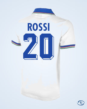 Italy Away Retro Shirt World Cup 1982 Fan Version (Retro Flock Printing)