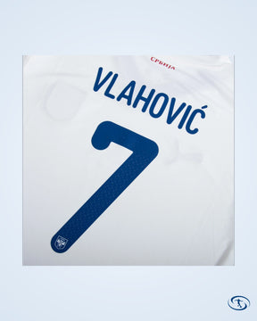 Serbia Away Vlahović 7 Shirt 2024-2025 (Official Printing) - Men's