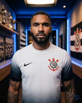 Corinthians Jersey Home 2024/25 Player Version Nike Men's - White e Preto - Badge Close-Up | Sant Sport