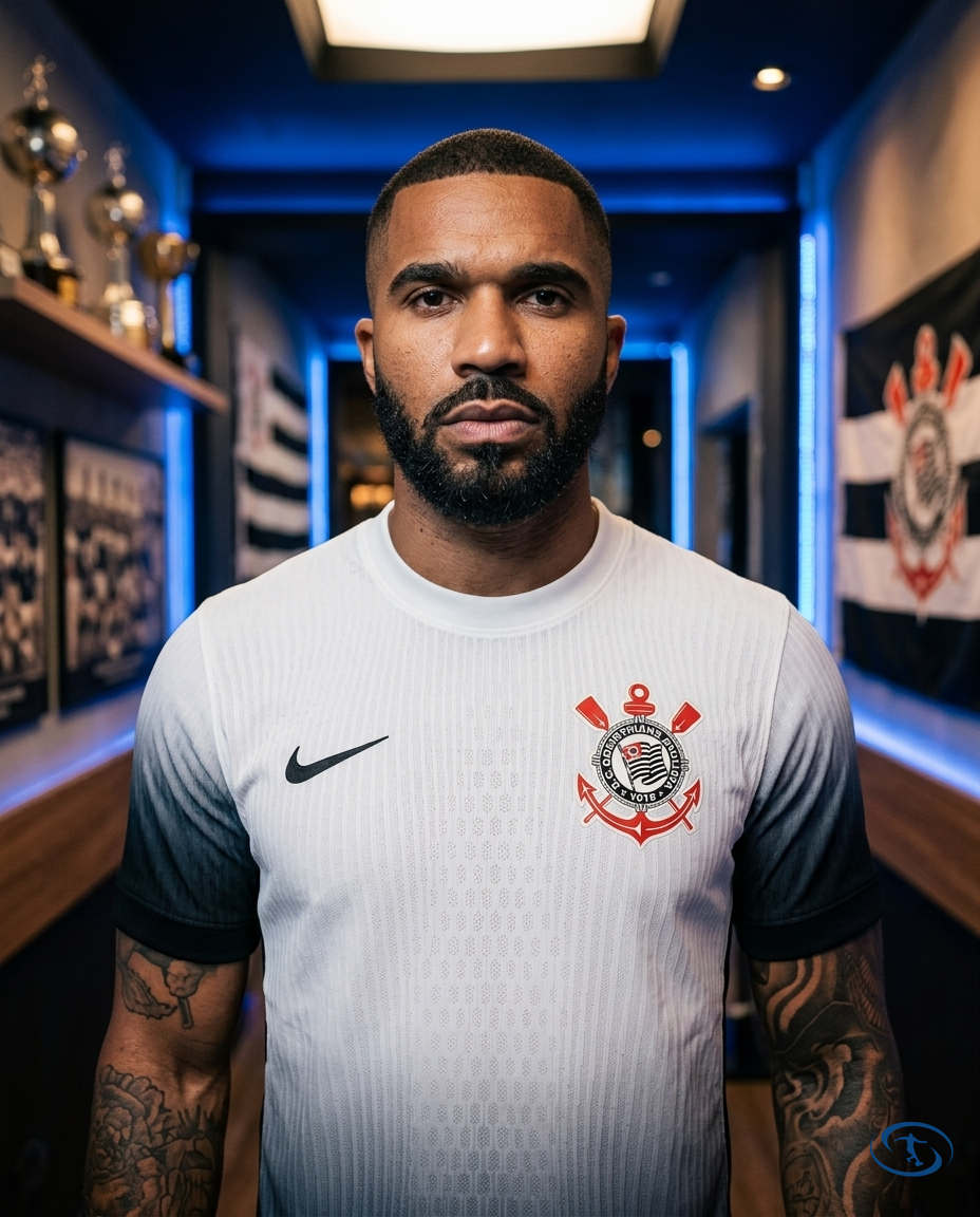 Corinthians Jersey Home 2024/25 Player Version Nike Men's - White e Preto - Badge Close-Up | Sant Sport