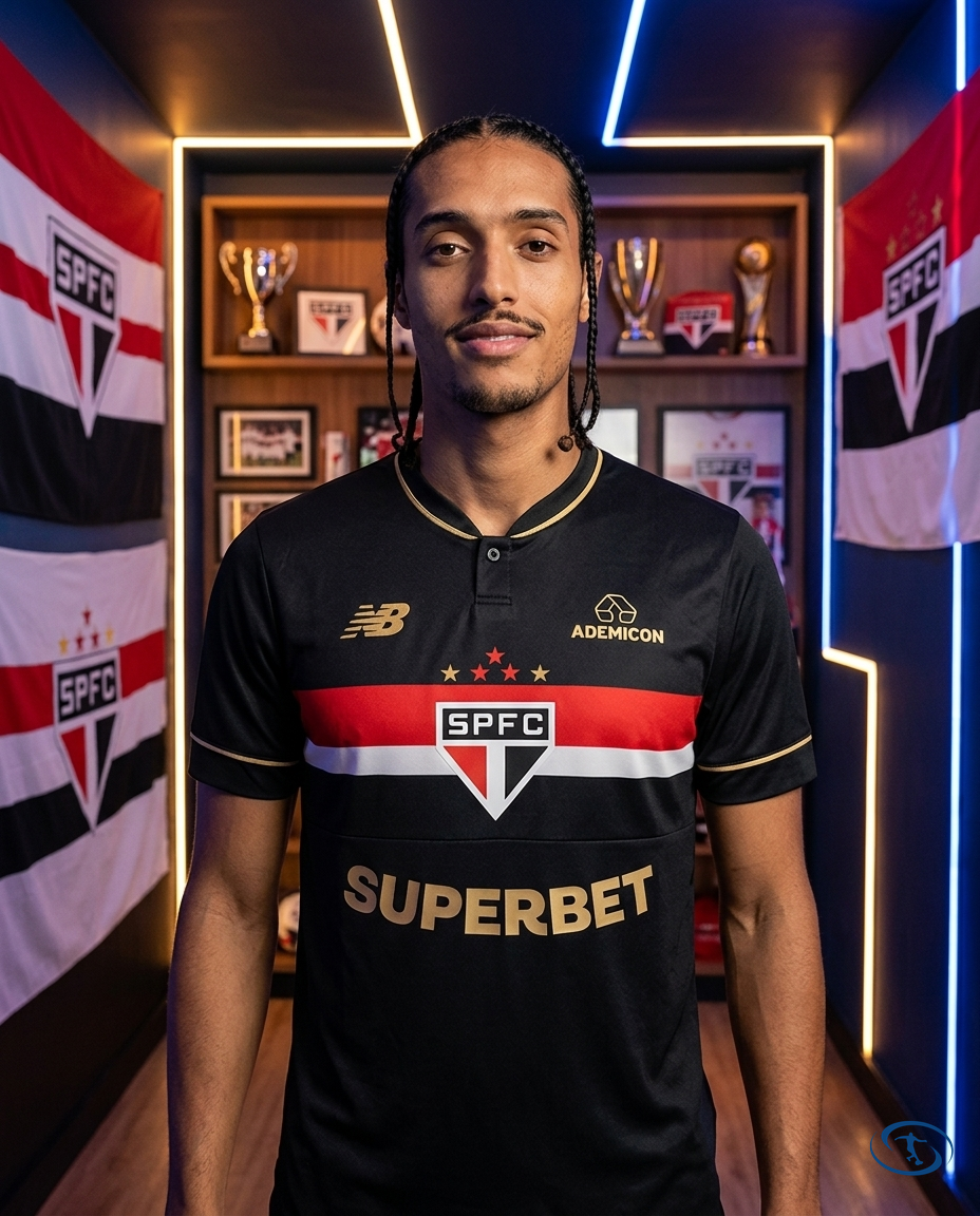 Sao Paulo FC Jersey Third 2025/26 New Balance Men's - Black & Gold - Front View | Sant Sport