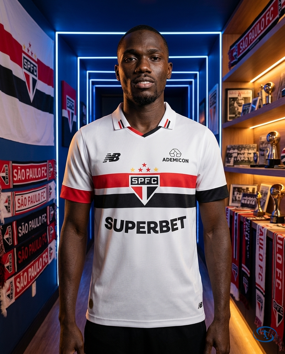 Camisa São Paulo C/ Patrocínios I Home 2024 Torcedor New Balance Masculino - Branco - Front View | Sant Sport