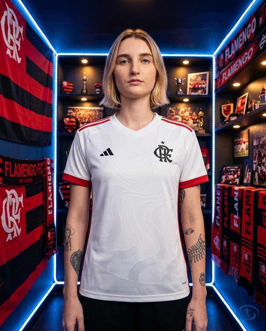 Camisa Flamengo Away 2024/25 - Feminina Adidas - Branco - Front View | Sant Sport