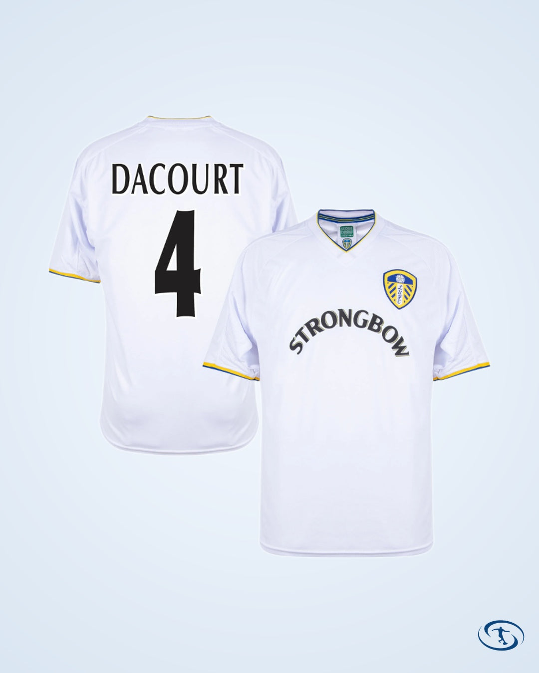 Score Draw Leeds United Retro Home Shirt 2000-2002 Fan Version (Retro Flex Printing)