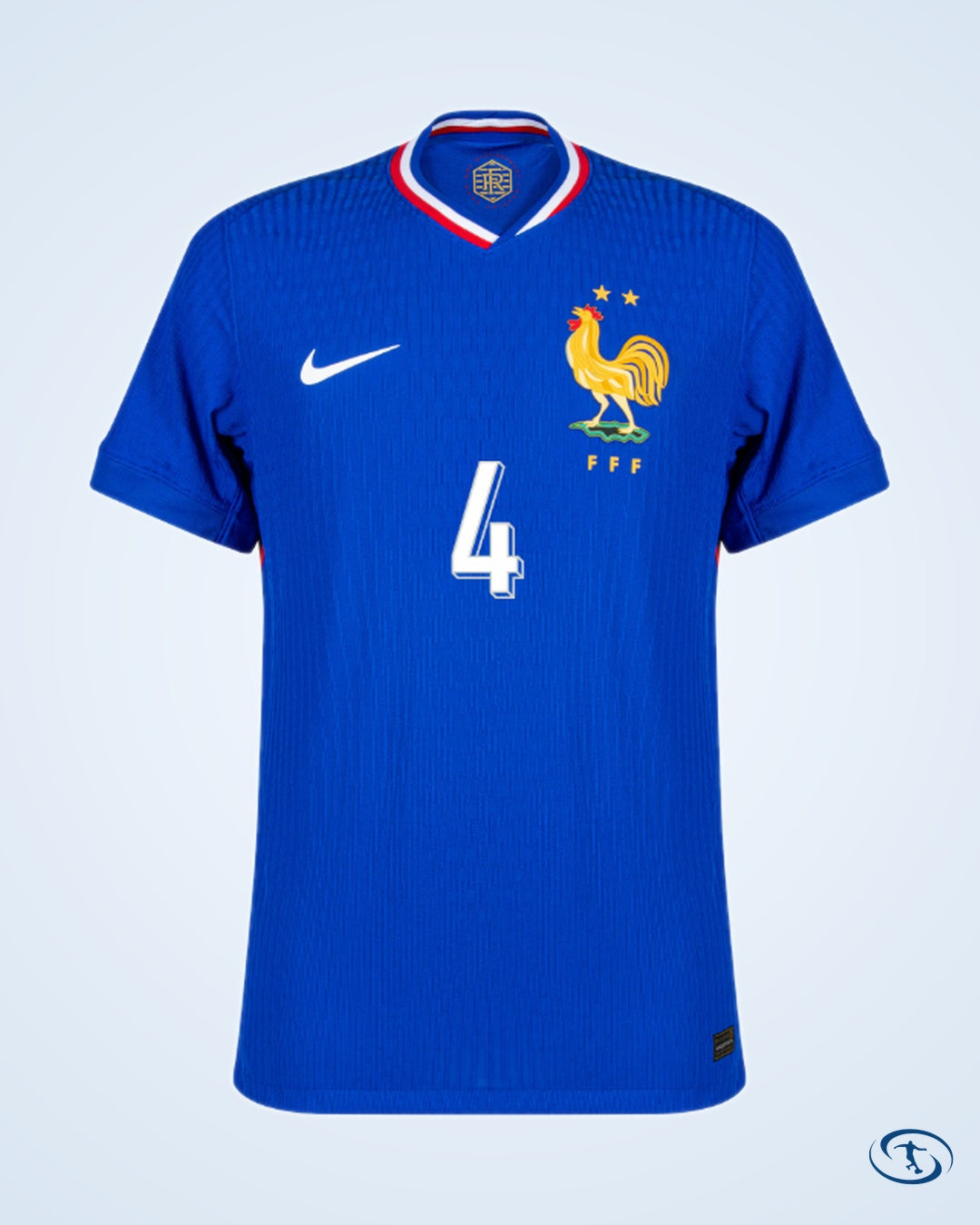 France Home Upamecano 4 Shirt 2024-2025 (Official Printing) - Men's | Sant Sport