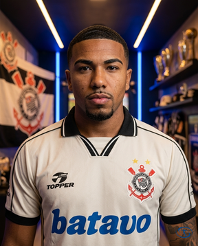 Corinthians Jersey Retro Batavo I 99/00 - White - Badge Close-Up | Sant Sport