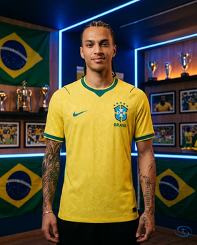 Camisa Brasil Home I 2026/27 Jogador Nike Masculino - Amarelo - Front View | Sant Sport