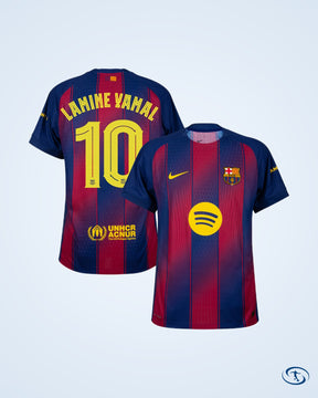 Barcelona Home Lamine Yamal 10 Shirt (Champions League Printing) - Men's