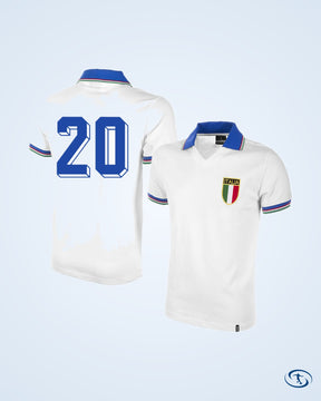 Italy Away Retro Shirt World Cup 1982 Fan Version (Retro Flock Printing)