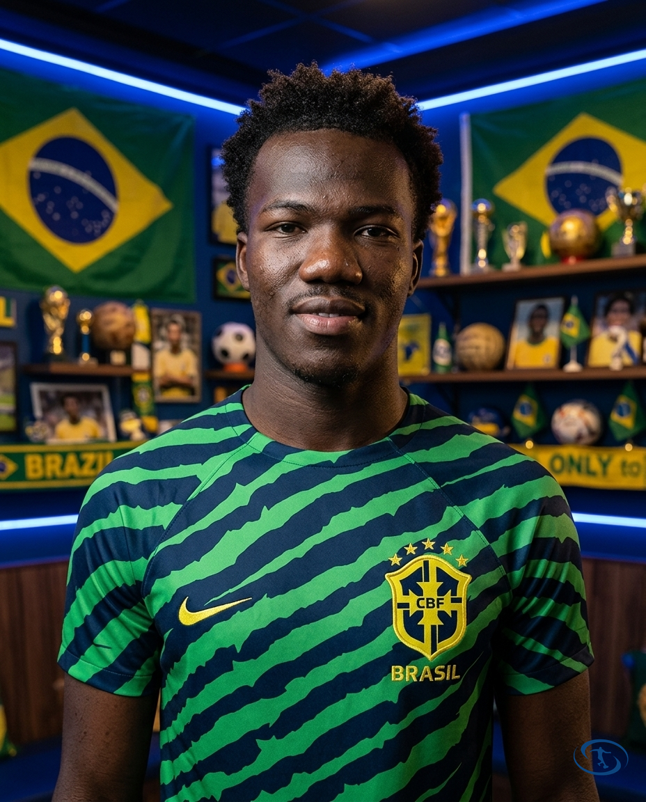 Camisa Seleção Brasileira Pré-Jogo 2022 Torcedor Nike Masculina - Azul e Verde - Badge Close-Up | Sant Sport