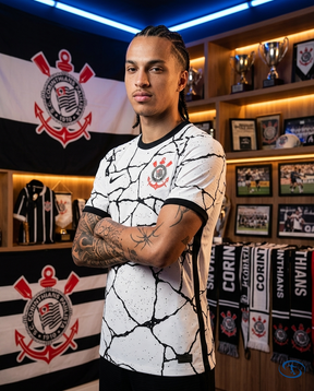 Corinthians Jersey Retro 2021/22 Nike Men's - White+Preto - Side View | Sant Sport