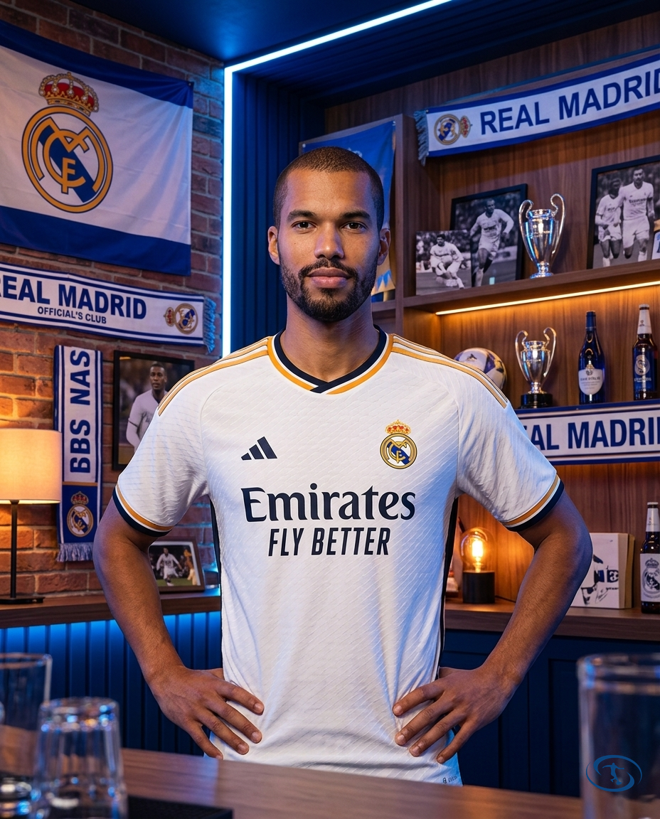 Camisa Real Madrid Home 23/24 - Torcedor Adidas Masculino - Branco - Front View | Sant Sport