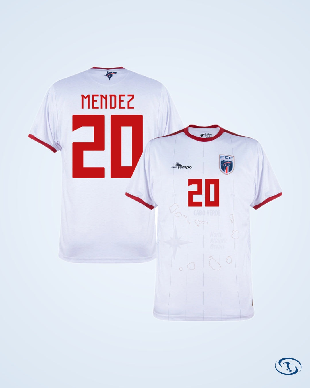 Tempo Cape Verde Away Mendez 20 Match Jersey 2024-2025 (Fan Style Printing) - Men's