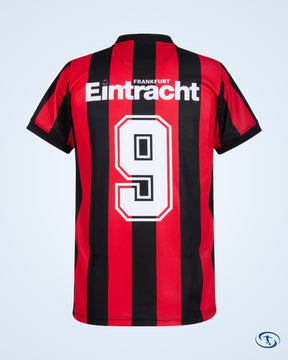Eintracht Frankfurt Home No.9 Retro Shirt 1990-1991 (Retro Flock Printing) - Men's