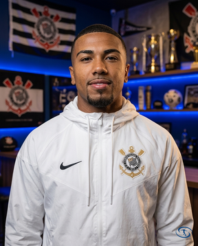 Corinthians Windbreaker 24/25 Men's - White - Badge Close-Up | Sant Sport