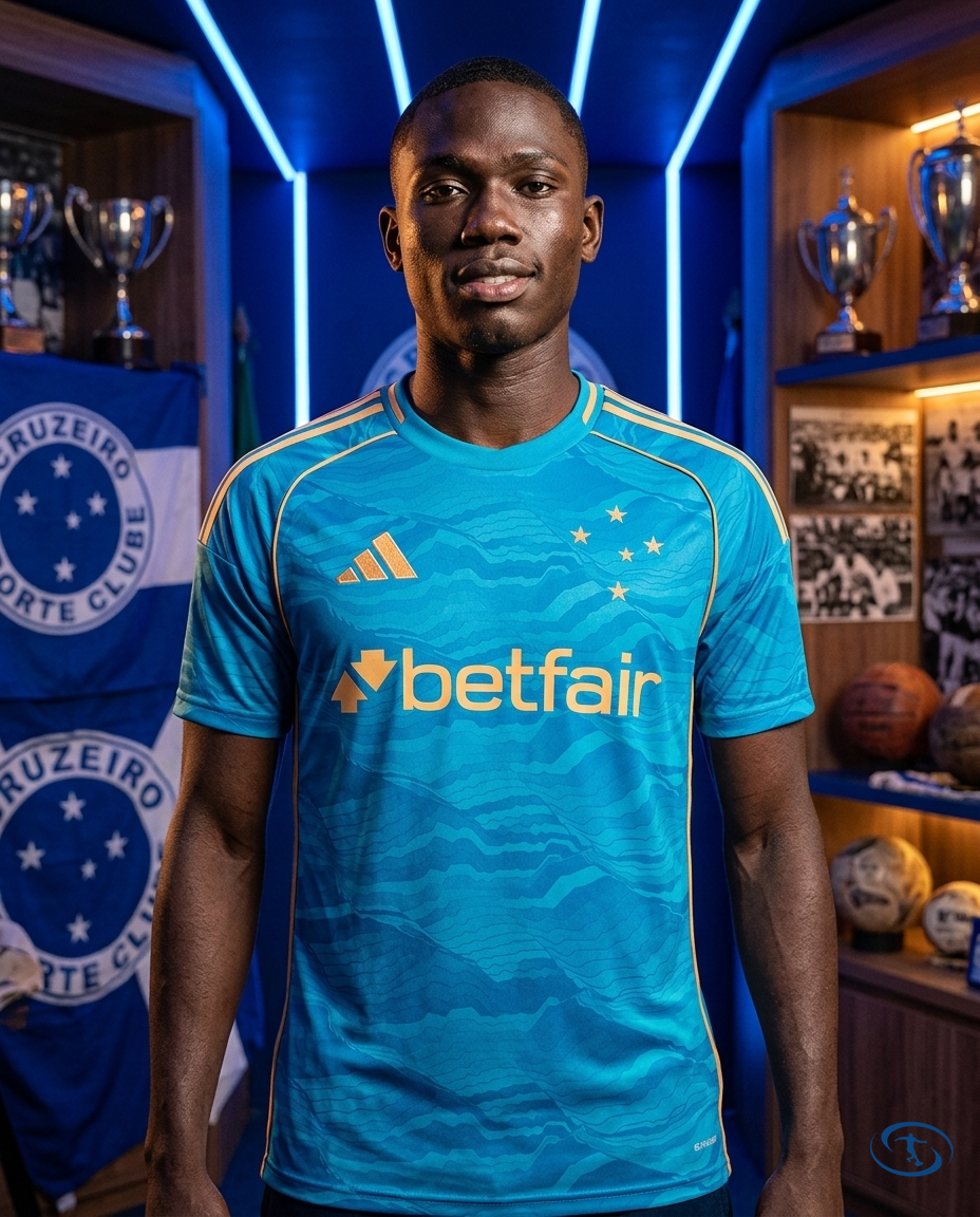 Cruzeiro Jersey Third 25/26 Adidas Men's - Blue & Gold - Front View | Sant Sport