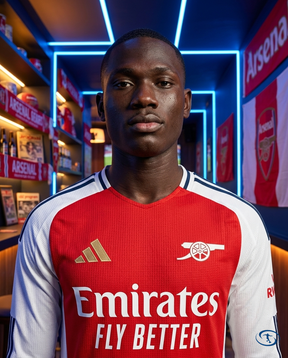 Camisa Arsenal Home 2024/25 - Jogador Adidas Masculino - Vermelho e Branco - Badge Close-Up | Sant Sport