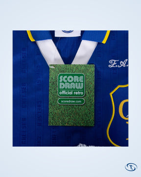 Score Draw Chelsea Home Retro Shirt FA Cup Final 1997 (Retro Flock Printing) - Men's