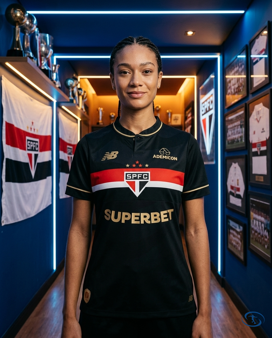 Sao Paulo FC Jersey Third 2025/26 - New Balance Women's - Black - Front View | Sant Sport