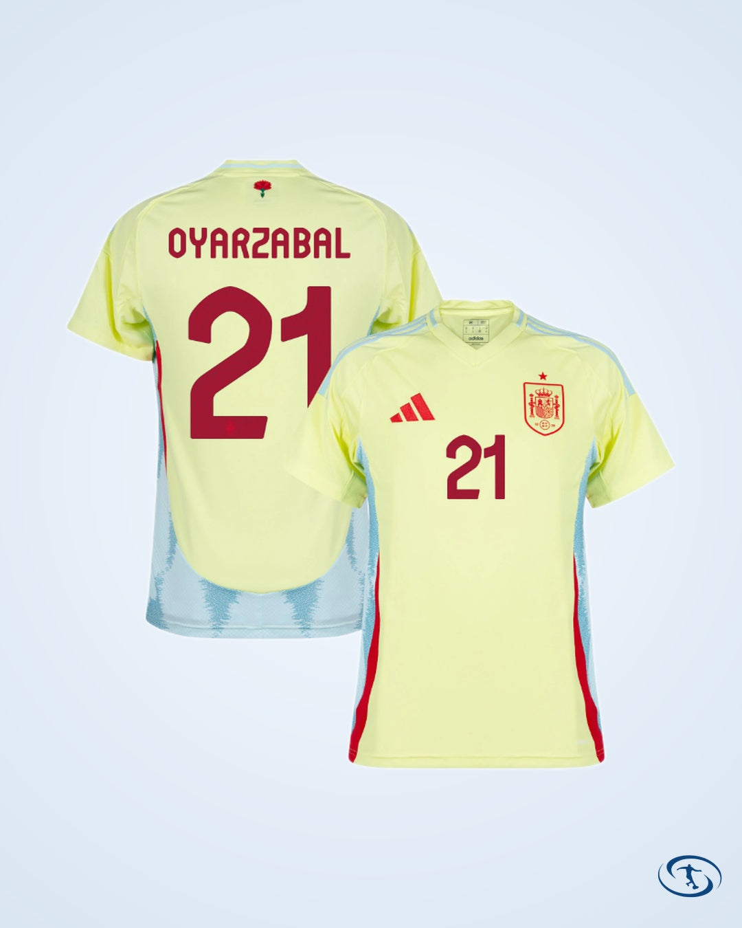 Spain Away Player Number Shirt 2024-2025 Fan Version (Official Printing)