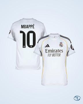 Real Madrid Home KIDS Mbappé 10 Shirt 2025-2026 (Cup Style Printing) - Kids