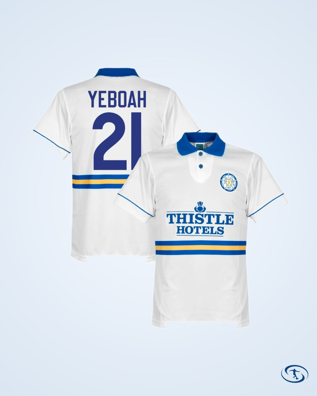 Score Draw Leeds United Home Retro Shirt 1993-1995 (Retro Flock Printing)