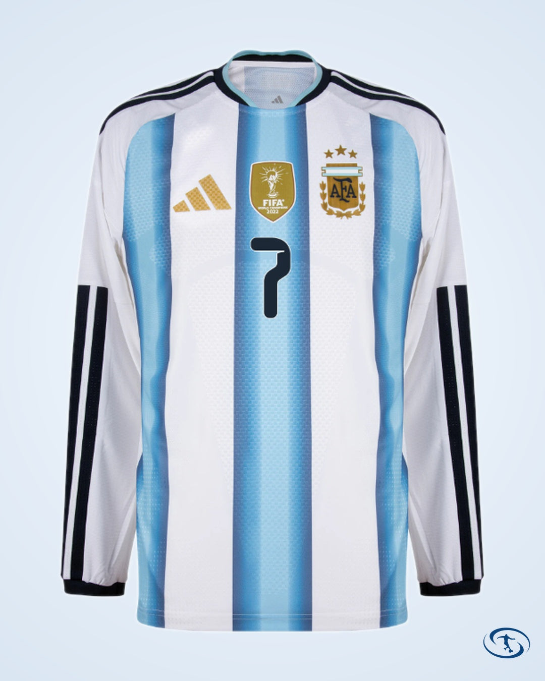 Argentina Authentic Home L/S De Paul 7 Shirt 2026-2027 (Official Printing) - Men's | Sant Sport
