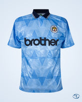 Score Draw Man City Home Retro Shirt 1989 - Men's