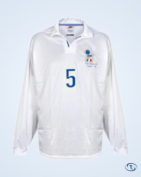 Italy World Cup FIFA 98 Away L/S No.5 Players Shirt - NEW - Size L - Men's