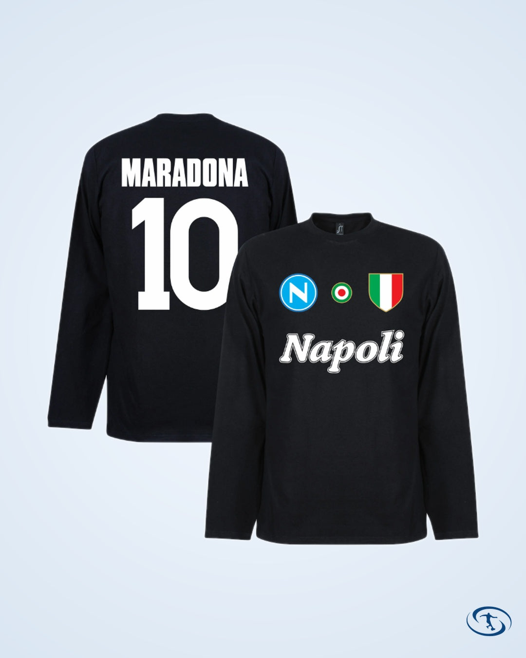 Napoli Maradona 10 Team L/S T-shirt - Black - Men's