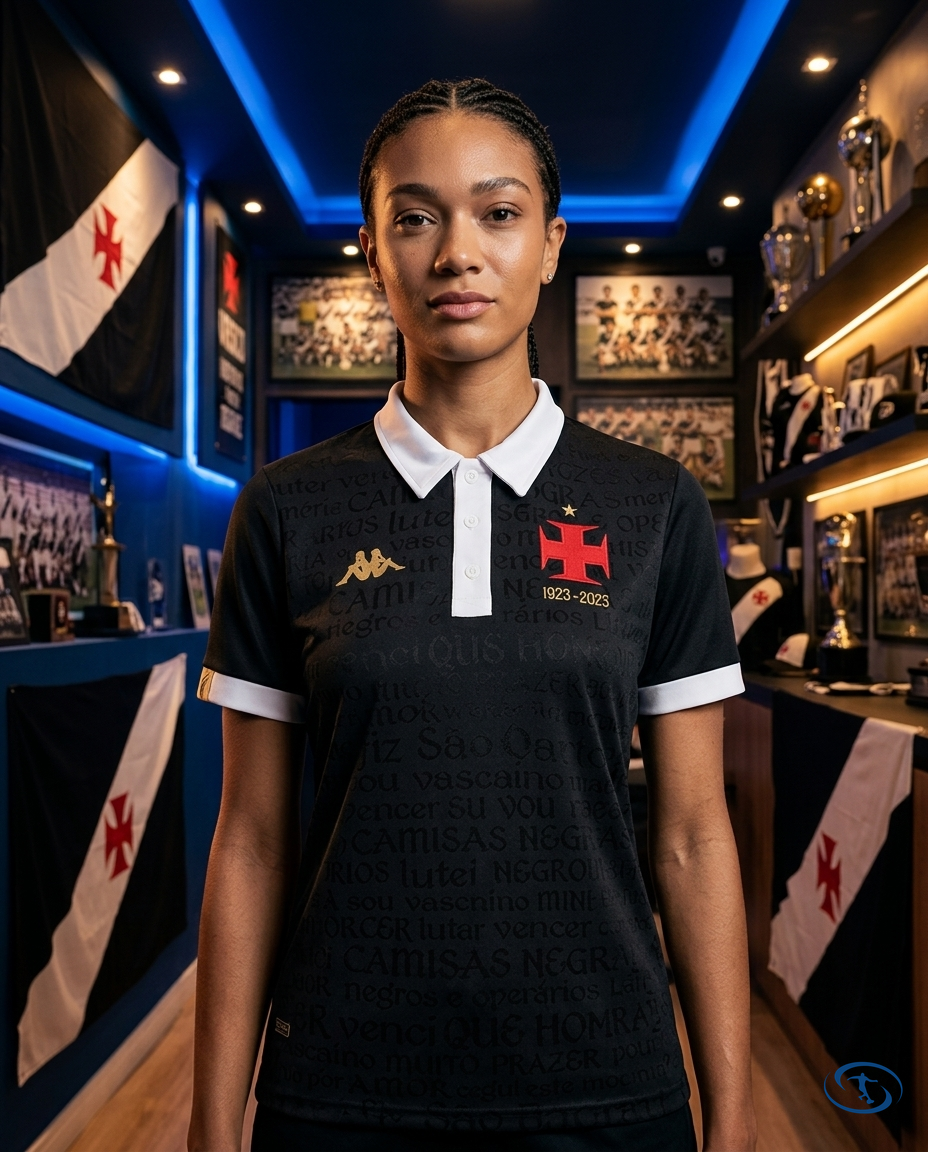 Vasco da Gama Jersey Third 2023/24 - Kappa Women's - Black - Front View | Sant Sport