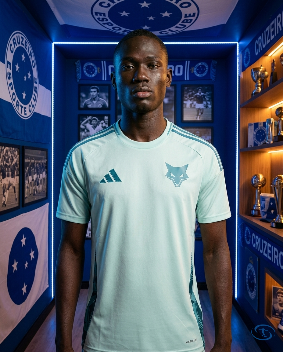 Camisa Cruzeiro 25/26 Treino s/n Torcedor Adidas Masculina - Verde Água - Front View | Sant Sport