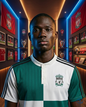 Camisa Liverpool Retrô Away 1995/96 Torcedor Adidas Masculina - Branco e Verde - Badge Close-Up | Sant Sport