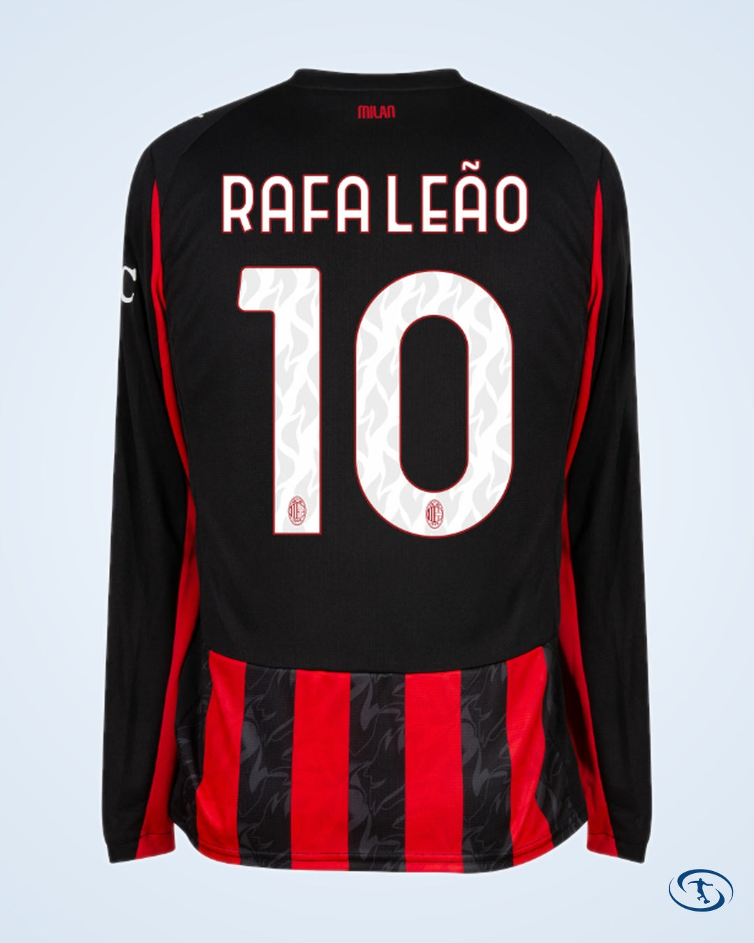 AC Milan Home L/S Player Number Shirt 2025-2026 (Official Printing) - Men's