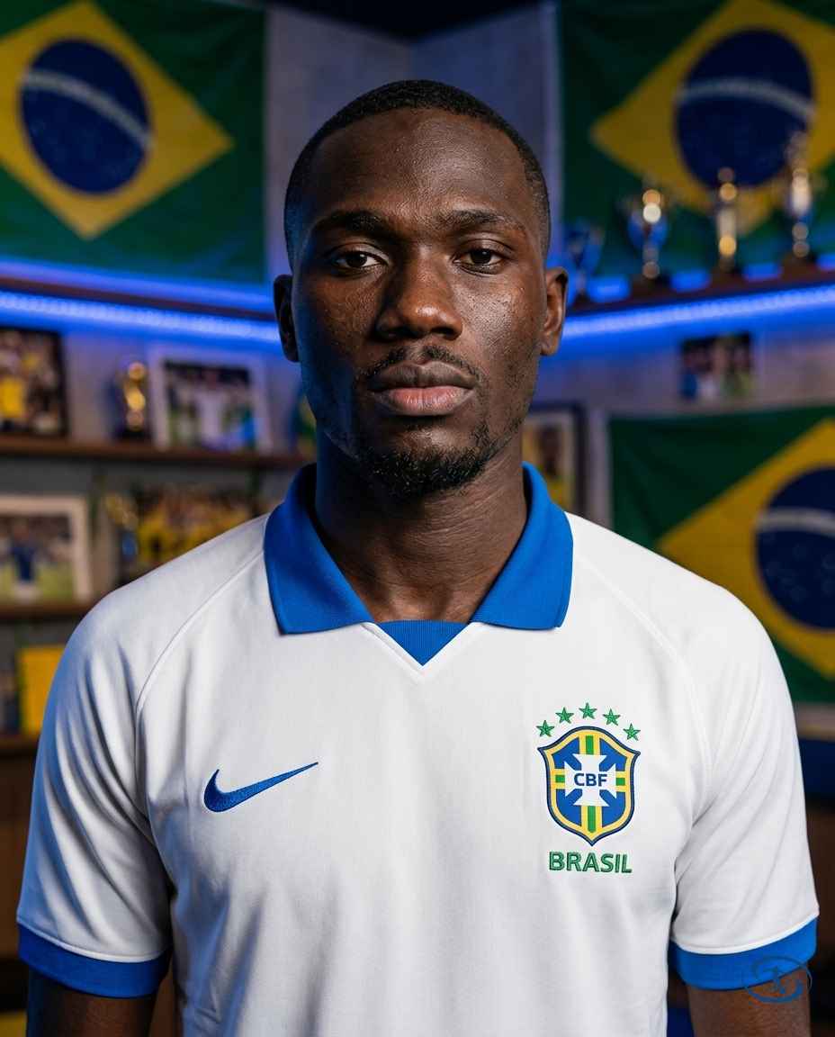Camisa Seleção Brasileira Copa América 19/20 Torcedor Nike Masculina - Branco - Badge Close-Up | Sant Sport