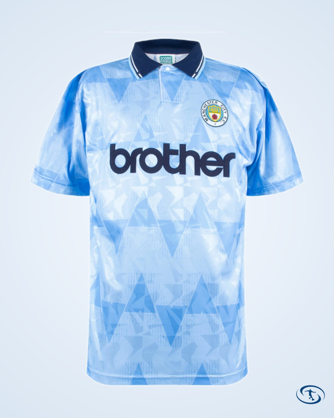 Score Draw Man City Home White 7 Retro Shirt 1989 (Retro Flock Printing) - Men's | Sant Sport