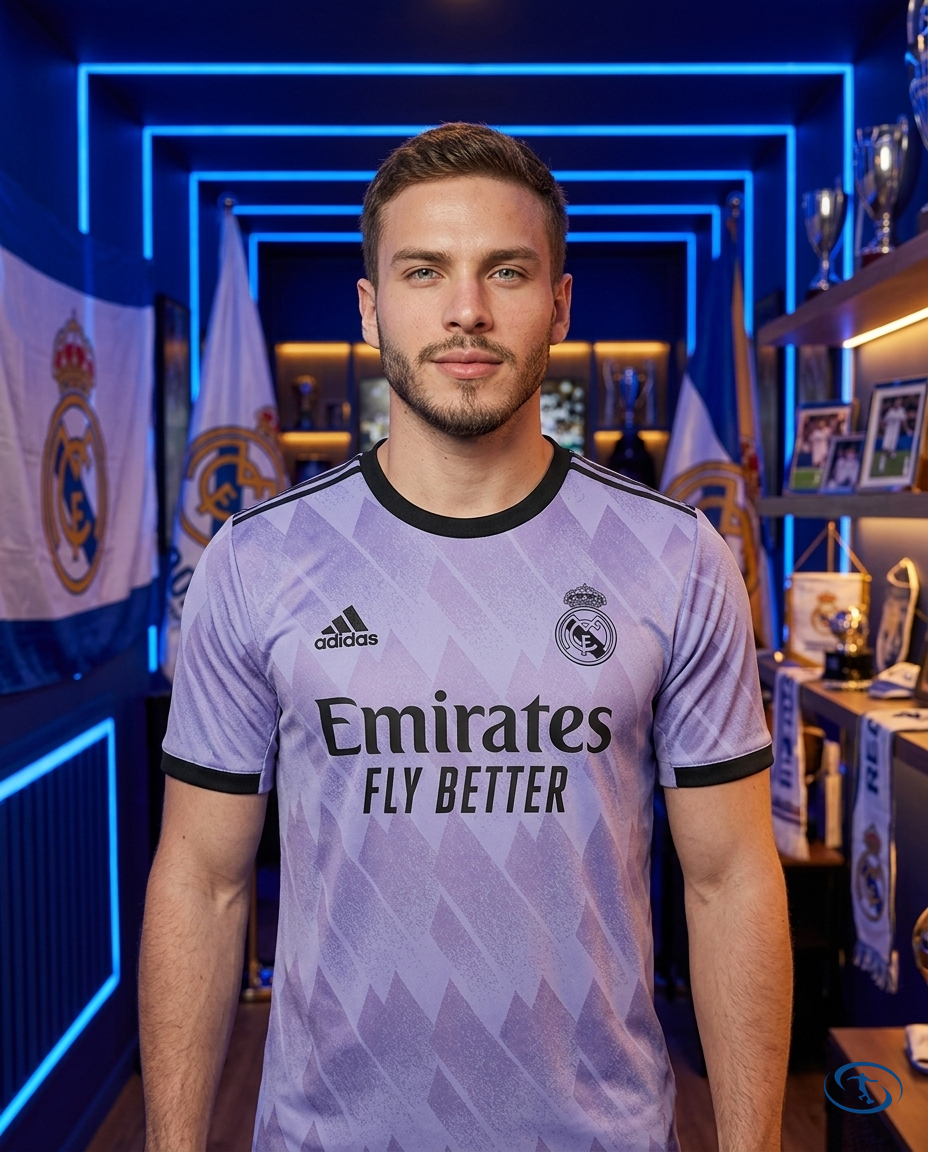 Camisa Real Madrid Away 22/23 Torcedor Adidas Masculina - Roxa - Front View | Sant Sport