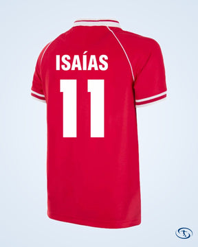 S.L. Benfica Home Isaías 11 Retro Shirt 1994-1995 (Retro Flock Printing) - Men's