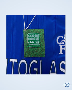 Score Draw Chelsea Retro Home Shirts 1999-2001 (Retro Flex Printing) - Men's
