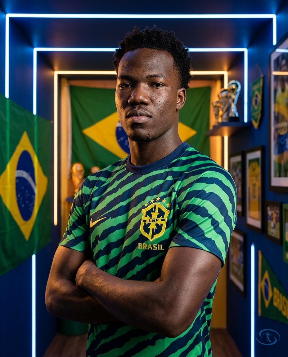 Camisa Seleção Brasileira Pré-Jogo 2022 Torcedor Nike Masculina - Azul e Verde - Side View | Sant Sport