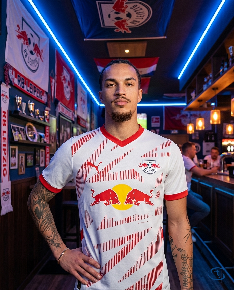 Camisa RB Leipzig Home 2024/25 Jogador Adidas Masculino - Branca e Vermelha - Front View | Sant Sport