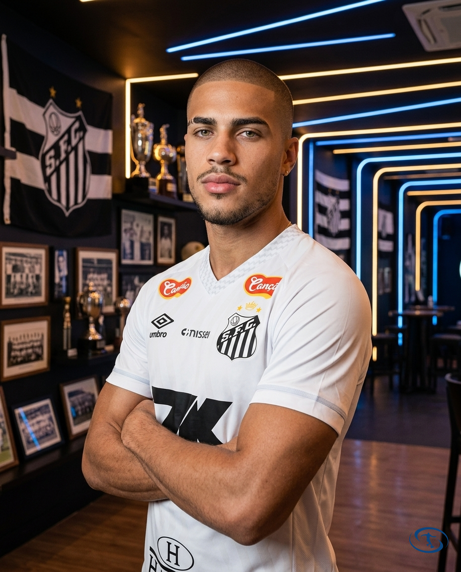 Santos Jersey Home 2025/26 w/ Sponsors - Umbro Men's - White - Side View | Sant Sport