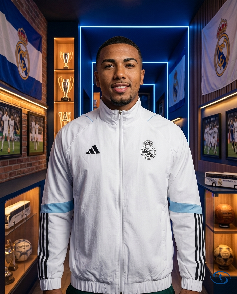 Corta Vento Real Madrid Adidas Masculino - Branco - Front View | Sant Sport