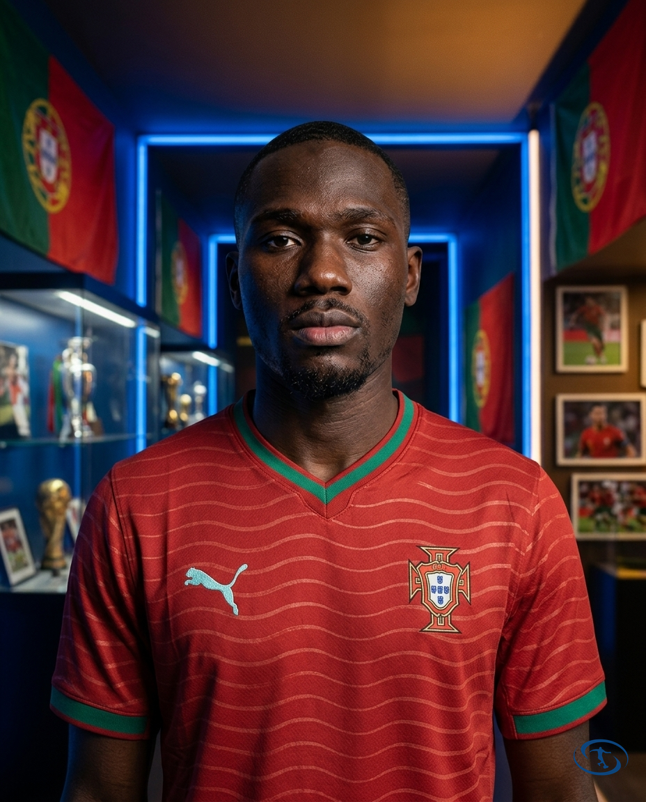 Camisa Portugal Home 2026/27 Jogador Puma Masculino - Vermelho - Badge Close-Up | Sant Sport